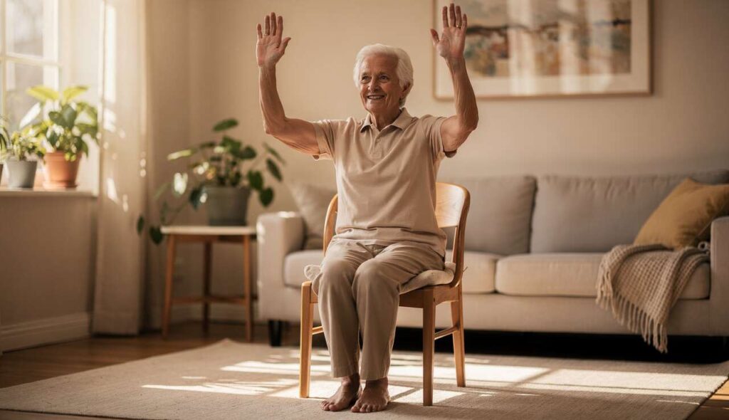 8-minutowy trening na krześle, który prostuje postawę lepiej niż korektor po 60. roku życia