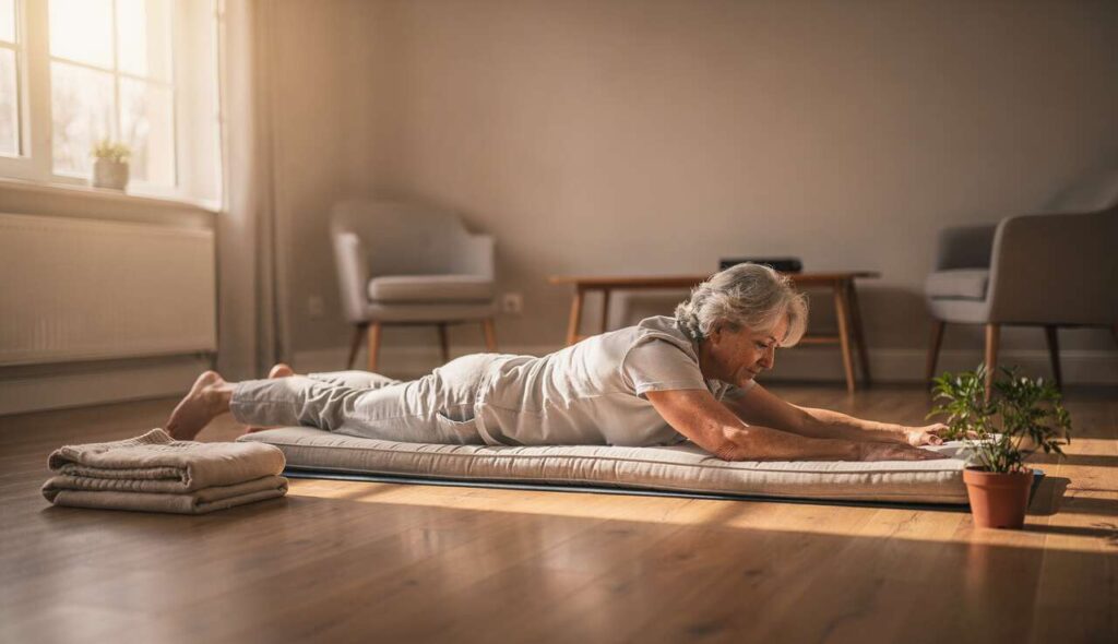 3 ćwiczenia Pilates na macie, które redukują ból bioder skuteczniej niż leki po 60. roku życia