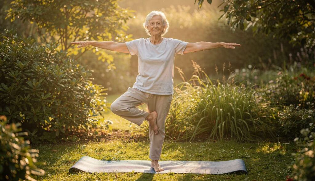 Jeśli po 60. roku życia dasz radę utrzymać tę pozycję przez 30 sekund, Twoja równowaga jest doskonała